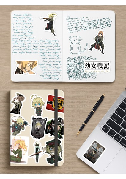 Youjo Senki Anime Telefon Laptop Bullet Journal Yapışkanlı Folyo Sticker Paketi modelleri