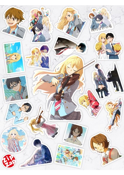 Your Lie In April Anime Telefon Laptop Bullet Journal Yapışkanlı Folyo Sticker Paketi