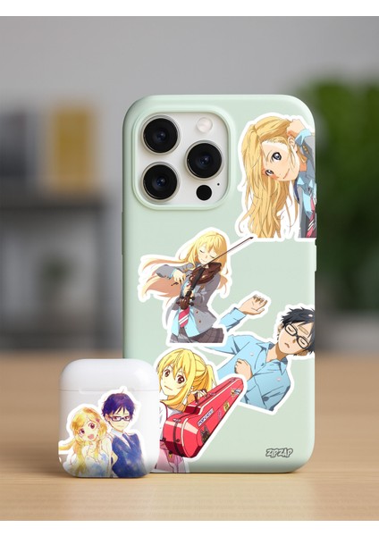 Your Lie In April Anime Telefon Laptop Bullet Journal Yapışkanlı Folyo Sticker Paketi fiyatları