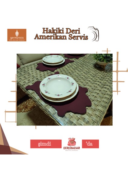 Hakiki Deri Amerikan Servis – 40X30 cm | Klasik Form, Modern Zarafet 1 Adet indirimleri