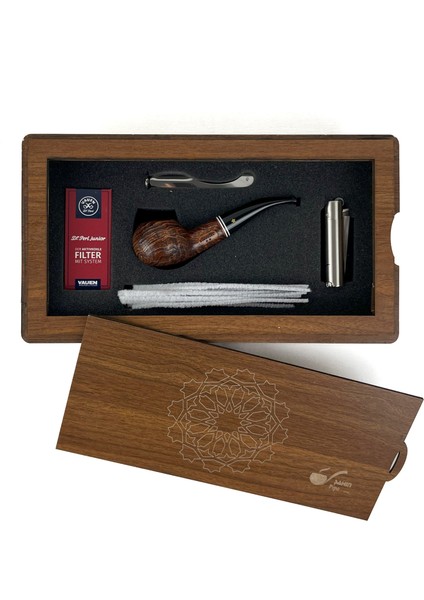 Özel Ahşap Kutusunda Şahin Pipo Seti Model - 3