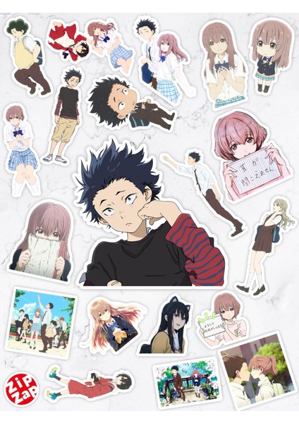 Koe No Katachi Anime Telefon Laptop Bullet Journal Yapışkanlı Folyo Sticker Paketi