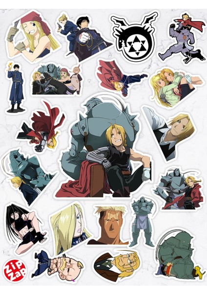 Fullmetal Alchemist Brotherhood Anime Telefon Laptop Bullet Journal Yapışkanlı Folyo Sticker Paketi