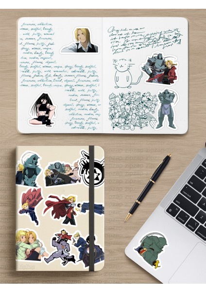 Fullmetal Alchemist Brotherhood Anime Telefon Laptop Bullet Journal Yapışkanlı Folyo Sticker Paketi modelleri
