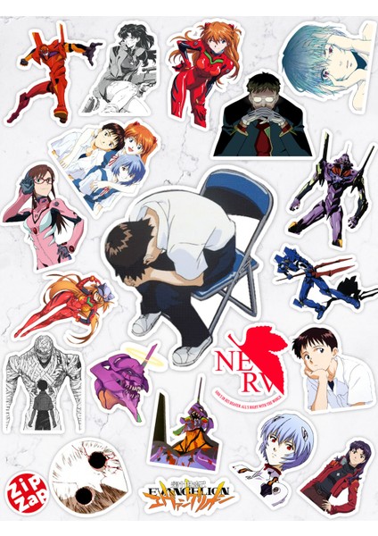 Neon Genesis Evangelion Anime Telefon Laptop Bullet Journal Yapışkanlı Folyo Sticker Paketi