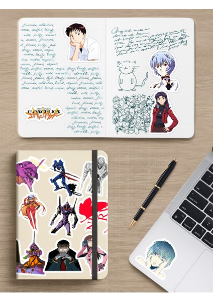 Neon Genesis Evangelion Anime Telefon Laptop Bullet Journal Yapışkanlı Folyo Sticker Paketi modelleri
