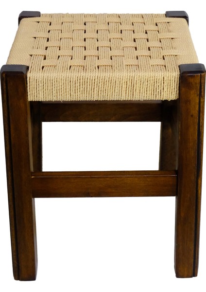 El Yapımı Ahşap Örmeli Hasır Tabure 35 cm | Şık ve Zarif Tasarım fırsatları