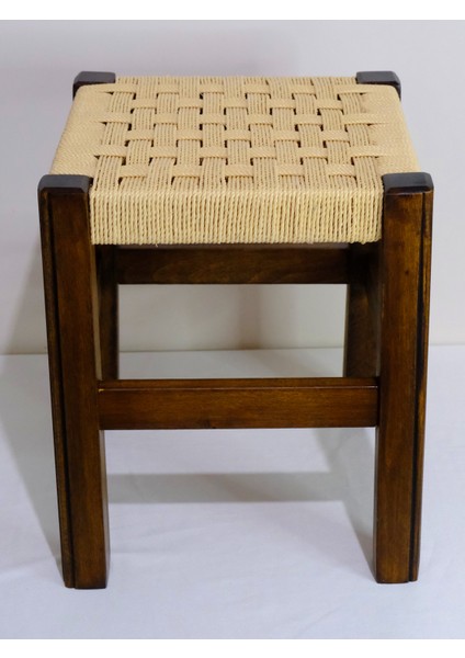 El Yapımı Ahşap Örmeli Hasır Tabure 35 cm | Şık ve Zarif Tasarım indirimleri