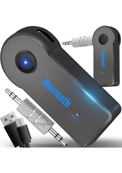 Bluetooth Araç Kiti 3.5mm Aux Ses Kablosu Stereo Destekli Telefon Müzik Alıcı Cn Wireless Oto Teyp Mic