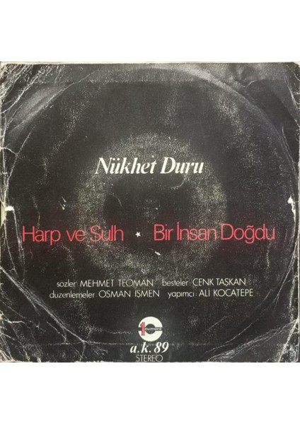 Nükhet Duru – Harp ve Sulh / Bir Insan Doğdu 1977 Tr Baskı 45 Lik fiyatları