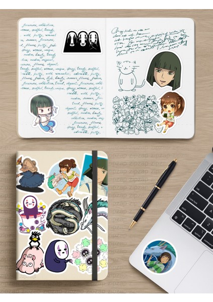 Spirited Away Ghibli Anime Telefon Laptop Bullet Journal Yapışkanlı Folyo Sticker Paketi modelleri