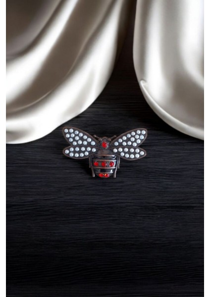 Arı Model Örgü Çanta Aksesuar ve Deri Çanta Süsü ( Incili - Siyah Renk )