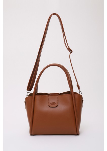 Taba SHK190 Suni Deri Çıkarılabilir Makyaj Çantalı Çıtçıtlı El, Kol ve Omuz Çantası