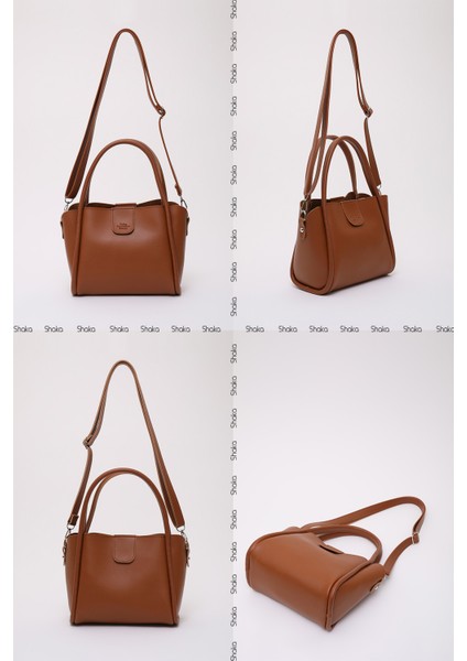 Taba SHK190 Suni Deri Çıkarılabilir Makyaj Çantalı Çıtçıtlı El, Kol ve Omuz Çantası