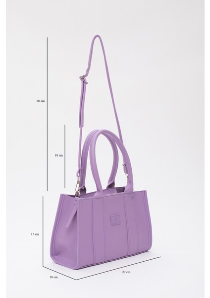 Lila Shk83 Deri Tek Bölmeli Fermuarlı Çift Askılı El, Kol Ve Omuz Çantası U:17 E:27 G:10 fiyatları