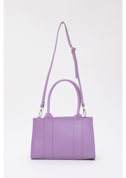 Lila Shk83 Deri Tek Bölmeli Fermuarlı Çift Askılı El, Kol Ve Omuz Çantası U:17 E:27 G:10 fırsatları