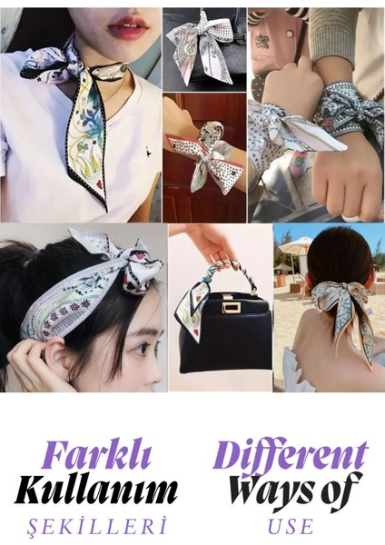 Vintage Bohem Çiçek Desenli Özel Tasarım Çanta Bileklik Saç Çok Amaçlı Kadın Kelebek Fular fırsatları