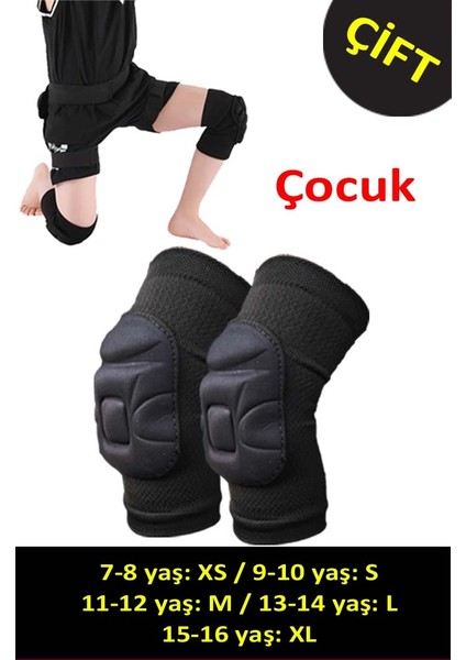 Çiftli Çocuk Voleybol Dizliği Kaleci Dizliği Kabartma Sünger Destekli