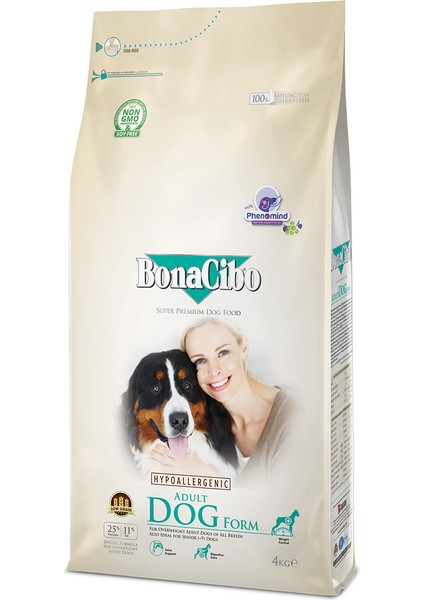 Adult Dog Form Tavuklu ve Balıklı Yetişkin Köpek Maması, 4 Kg, Tüm Irklar Için, Doğal, Şekersiz