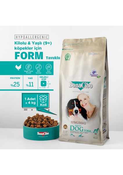 Adult Dog Form Tavuklu ve Balıklı Yetişkin Köpek Maması, 4 Kg, Tüm Irklar Için, Doğal, Şekersiz fiyatları
