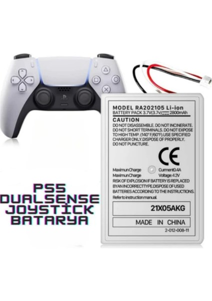 Ps5 Dualsense 2800MAH Lityum Iyon Joystick Batarya Pil ve Type-C Şarj Kablosu
