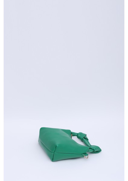Çimen Yeşili SHK24 Orjinal Soft Deri Düğüm Detaylı Zincir Askılı El ve Omuz Çantası U:14 E:22 G:8 cm