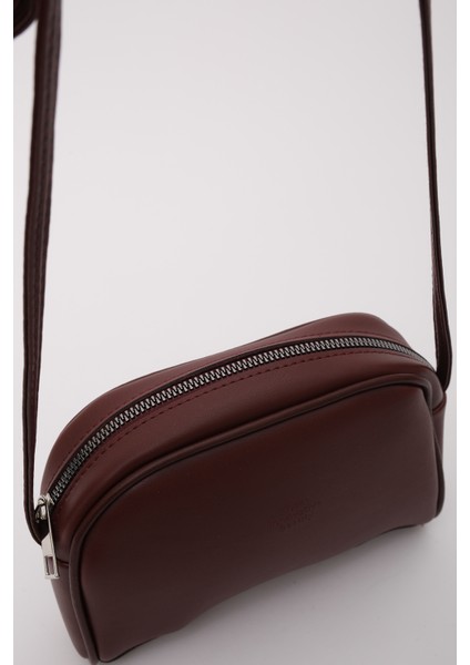 Bordo Shk25 Mini Urban Çapraz Askılı Tek Bölmeli Suni Deri Kol ve Omuz Çantası