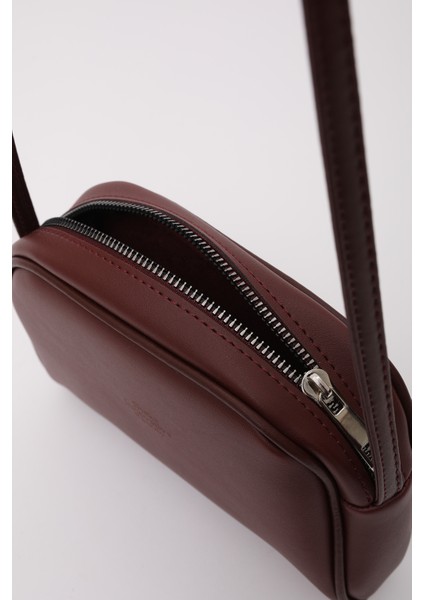 Bordo Shk25 Mini Urban Çapraz Askılı Tek Bölmeli Suni Deri Kol ve Omuz Çantası