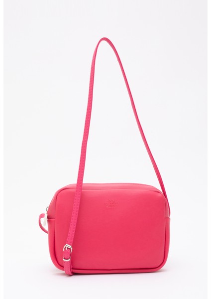 Fuşya U23 Suni Deri ,tek Bölmeli, Fermuarlı,süet Iç Kumaş, Ayarlanabilir Askılı, Mini Urban Omuz Çantası