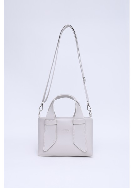 Gri SHK60 Suni Deri, Tek Bölmeli, Fermuarlı, Ayarlanabilir Askılı, El, Kol Ve Omuz Çantası