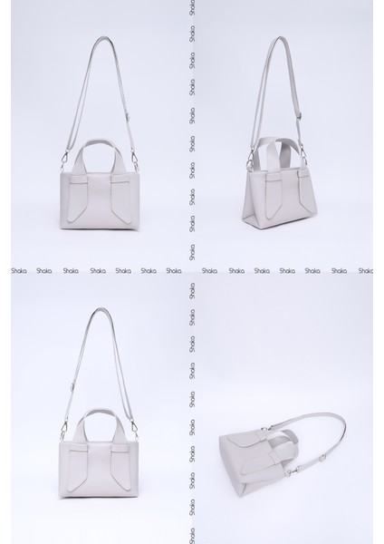 Gri SHK60 Suni Deri, Tek Bölmeli, Fermuarlı, Ayarlanabilir Askılı, El, Kol Ve Omuz Çantası