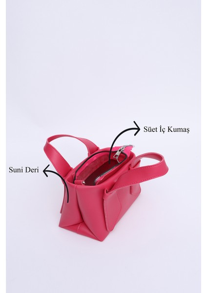 Fuşya SHK60 Suni Deri, Tek Bölmeli, Fermuarlı, Ayarlanabilir Askılı, El, Kol Ve Omuz Çantası indirimleri