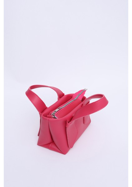 Fuşya SHK60 Suni Deri, Tek Bölmeli, Fermuarlı, Ayarlanabilir Askılı, El, Kol Ve Omuz Çantası