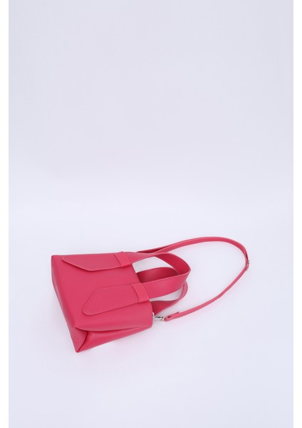Fuşya SHK60 Suni Deri, Tek Bölmeli, Fermuarlı, Ayarlanabilir Askılı, El, Kol Ve Omuz Çantası