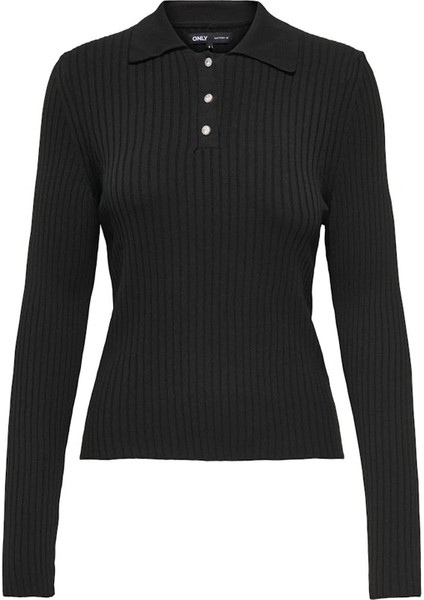Onlelisa L/s Rib Siyah Kadın Bluz 15355354