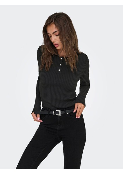 Onlelisa L/s Rib Siyah Kadın Bluz 15355354 modelleri