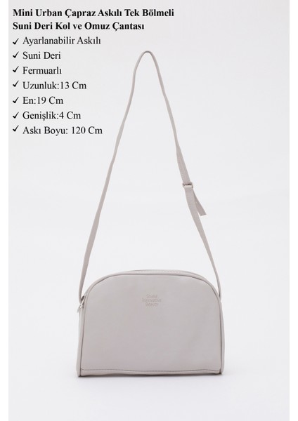 Gri Shk25 Mini Urban Çapraz Askılı Tek Bölmeli Suni Deri Kol ve Omuz Çantası modelleri