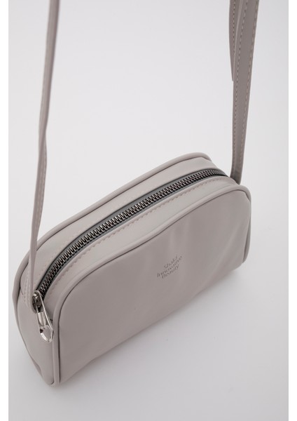 Gri Shk25 Mini Urban Çapraz Askılı Tek Bölmeli Suni Deri Kol ve Omuz Çantası