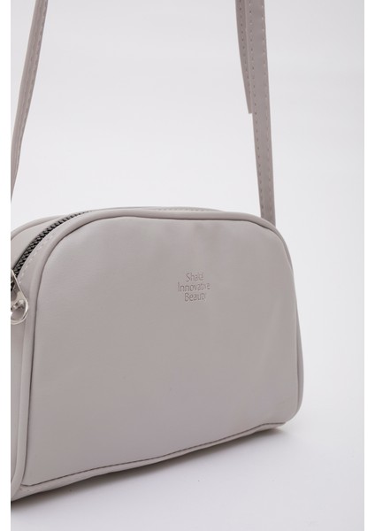 Gri Shk25 Mini Urban Çapraz Askılı Tek Bölmeli Suni Deri Kol ve Omuz Çantası