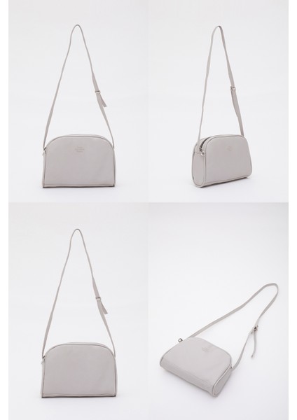 Gri Shk25 Mini Urban Çapraz Askılı Tek Bölmeli Suni Deri Kol ve Omuz Çantası