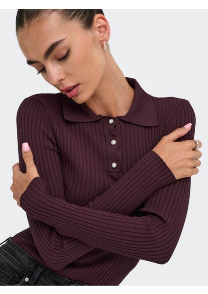 Onlelisa L/s Rib Bordo Kadın Bluz 15355354 indirimleri