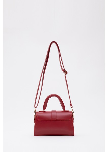 Kırmızı SHK109 Suni Deri Çıtçıtlı Ayarlanabilir Askılı Kadın El, Kol ve Omuz Çantası U:11 E:19 G:7 cm fırsatları