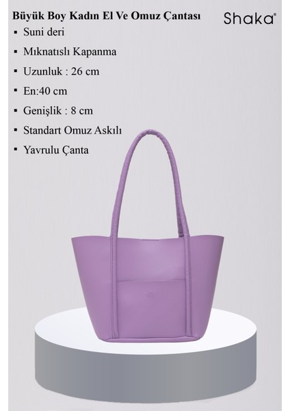 Lila Shk80 Önü Cepli Çıtçıtlı Makyaj Çantalı Suni Deri Büyük Boy Kol ve Omuz Çantası modelleri