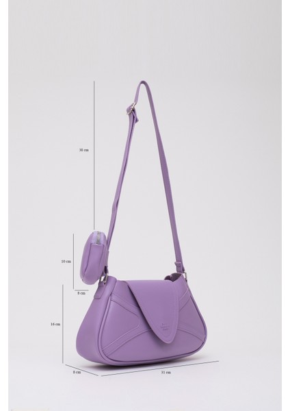 Lila Shk96 Suni Deri Tek Bölmeli Cüzdanlı Kol ve Omuz Çantası fiyatları