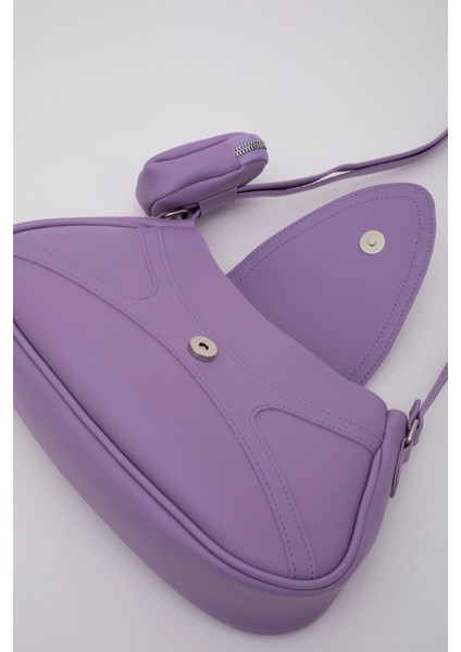 Lila Shk96 Suni Deri Tek Bölmeli Cüzdanlı Kol ve Omuz Çantası indirimleri