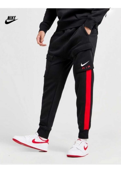 Sportswear Air Fleece Pamuklu Şardonlu Cargo Erkek Eşofman Altı