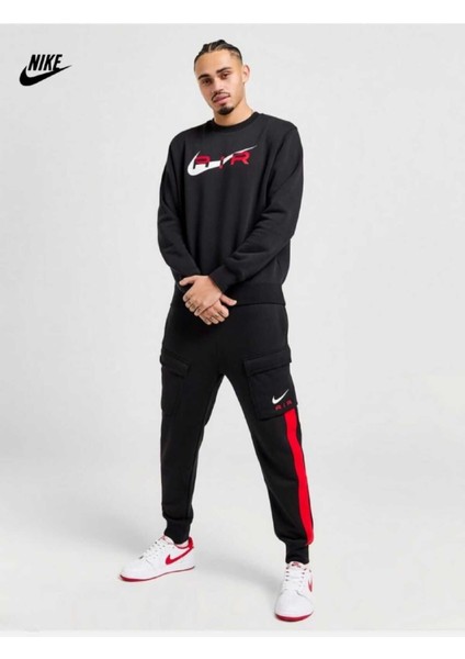 Sportswear Air Fleece Pamuklu Şardonlu Cargo Erkek Eşofman Altı modelleri
