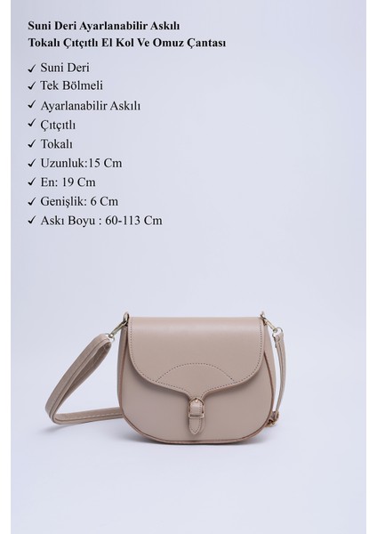 Vizon SHK17 Suni Deri, Tek Bölmeli, Çıtçıt Kapama, Ayarlanabilir Askılı,el, Kol ve Omuz Çantası modelleri