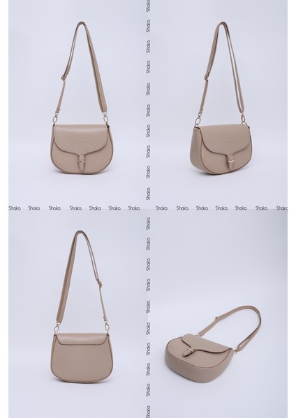 Vizon SHK17 Suni Deri, Tek Bölmeli, Çıtçıt Kapama, Ayarlanabilir Askılı,el, Kol ve Omuz Çantası