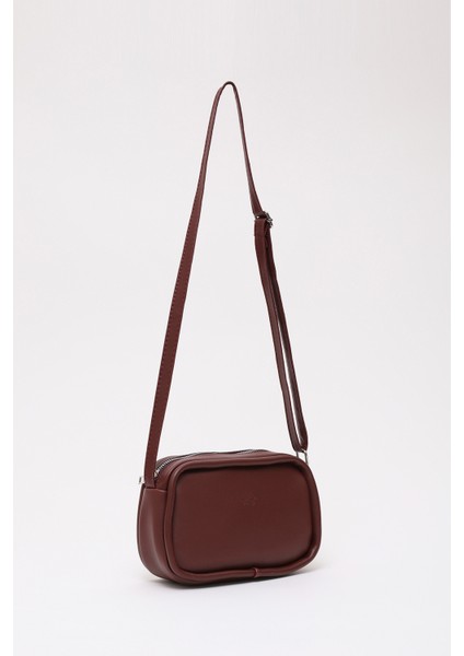 Bordo Shk62 Tek Bölmeli Suni Deri Ayarlanabilir Askılı Fermuarlı Çapraz Omuz Çantası fiyatları